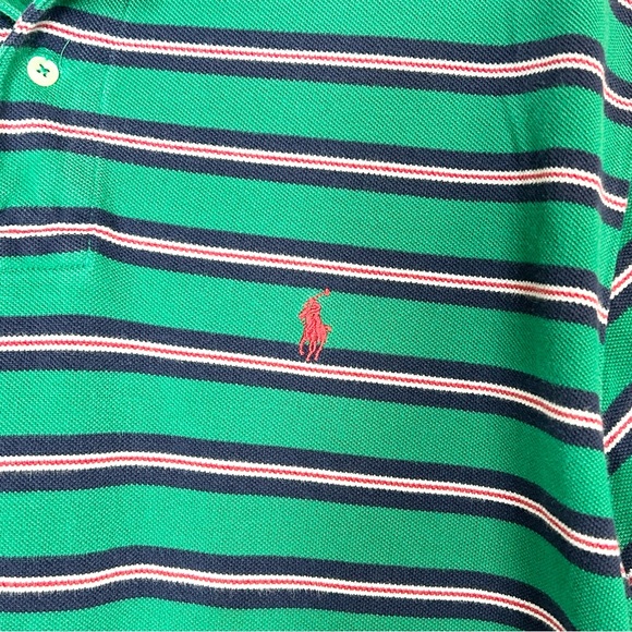 Polo Ralph Lauren | green multicolored striped polo shirt short sleeve red blue - Picture 4 of 16